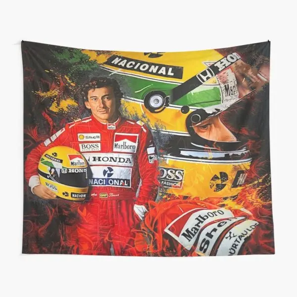 Fun Art Ayrton Senna  Tapestry Bedroom Decor Mat Hanging Beautiful Towel Decoration Bedspread Printed Room Yoga Blanket Home