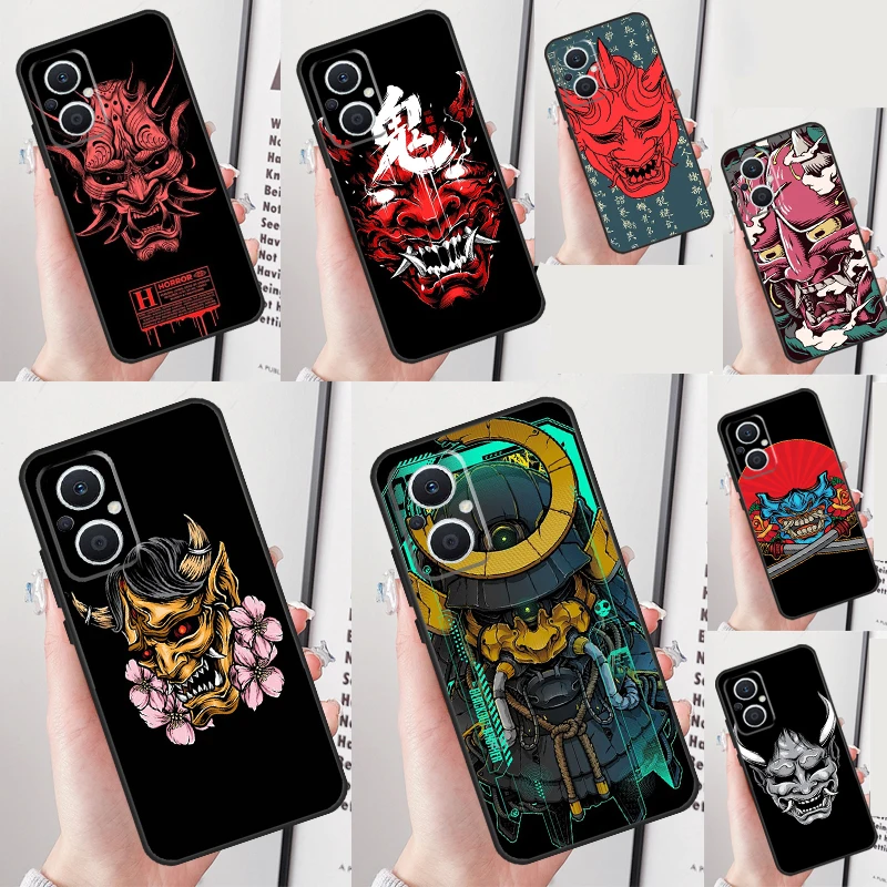 Hannya Demon Oni Phone Case For OPPO Reno 12F 12 13 F 11 8T 7 8 10 Pro OPPO Find X5 Lite X3 X6 X8 Pro Cover