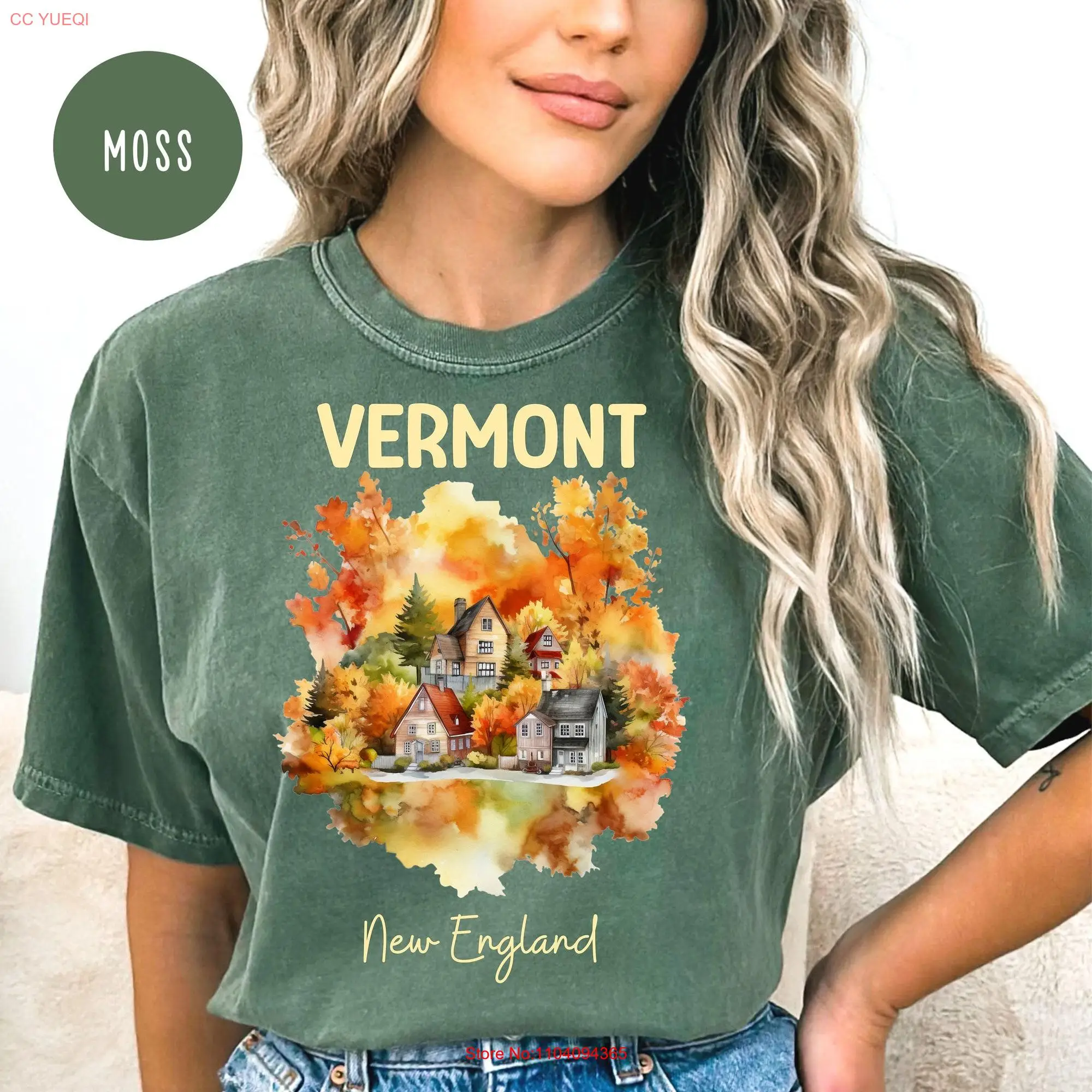 Vermont New England Comfort Colors Autumn T Shirt Vacation Travel Fall long or short sleeves