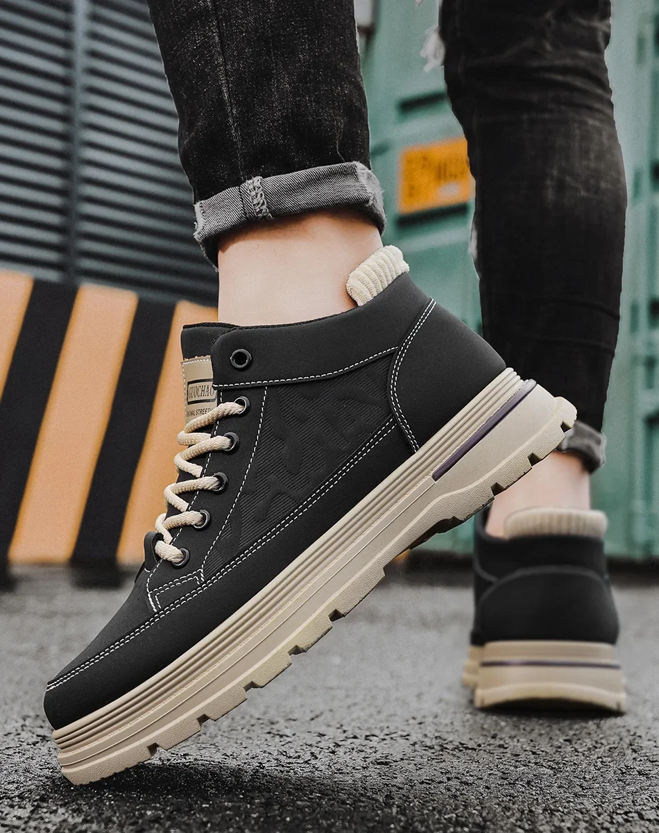 شتاء جديد أحذية رجالي الكلاسيكية الرجال الرجعية حذاء من الجلد موضة مقاوم للماء عدم الانزلاق عالية الجودة حذاء كاجوال العمل والسلامة الأحذية بوتاس Hombre