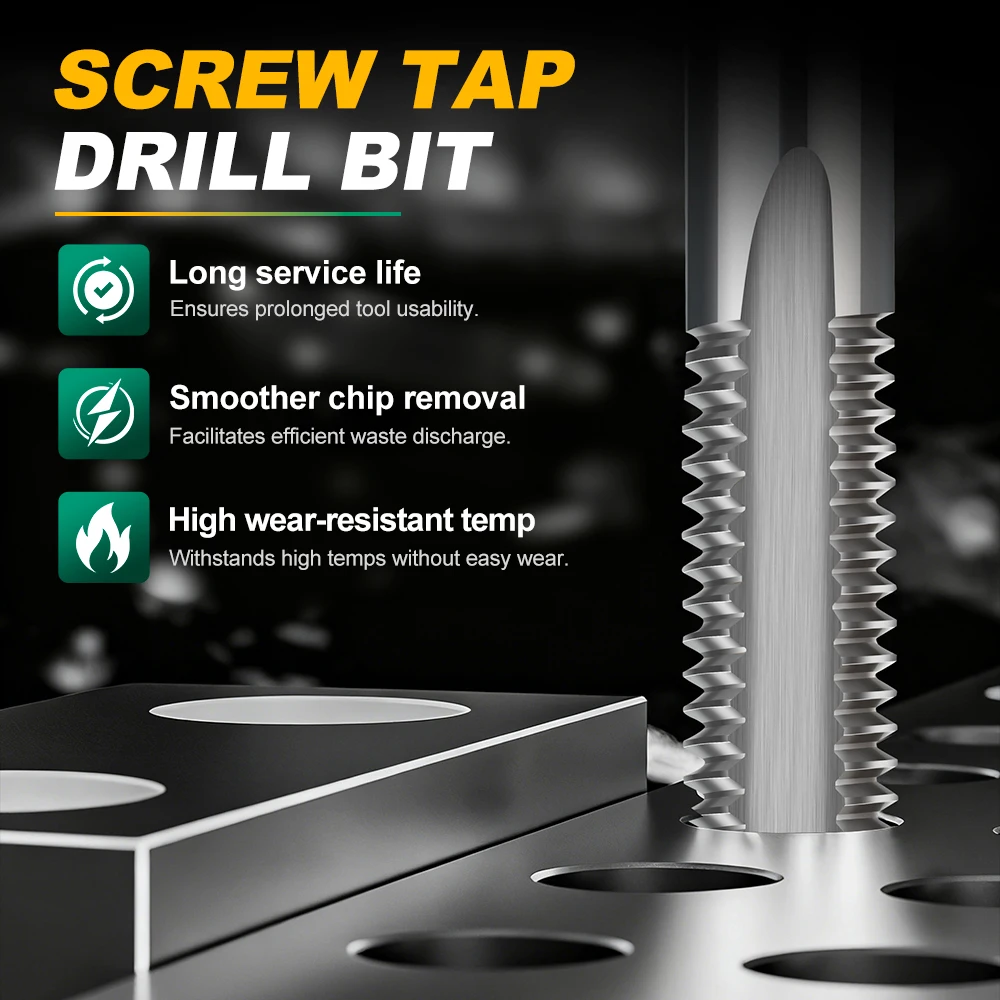 XCAN 1pc Left Hand Thread Tap M2-M20 Metric Straight Flute Screw Thread Tap Drill Bit Threading Tools