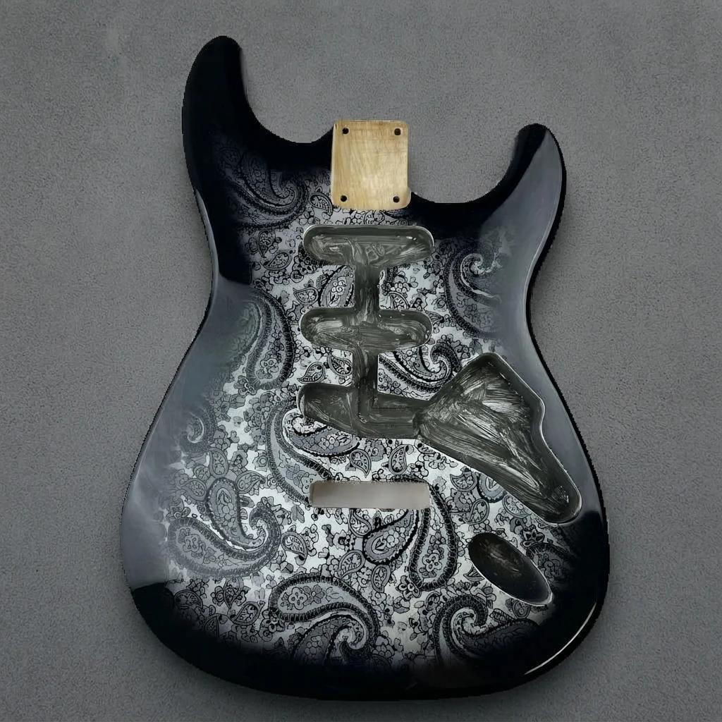 Pre-Routed Metallic Green ST Body, Gloss Polyester Finish, Standard Neck Pocket, Blank DIY Replacement Part for Custom Building