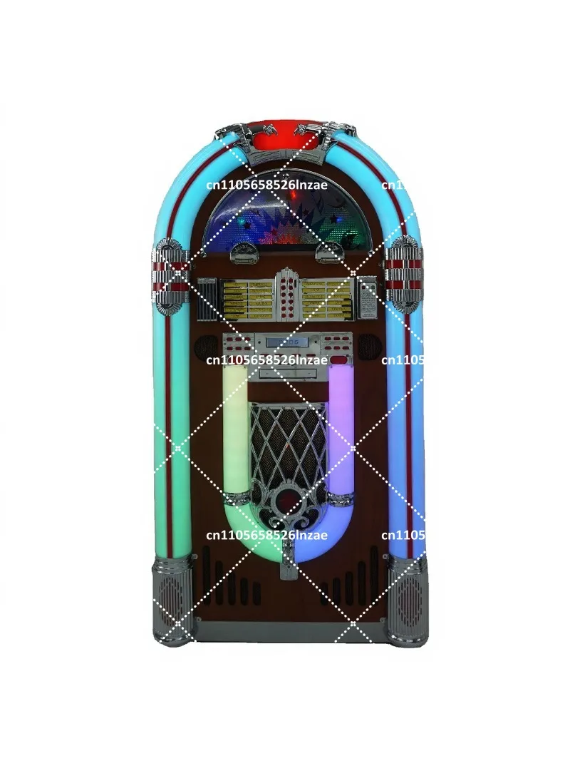 Retro Digital Jukebox with Bluetooth, USB, SD Card Playback, Colorful LED Lights