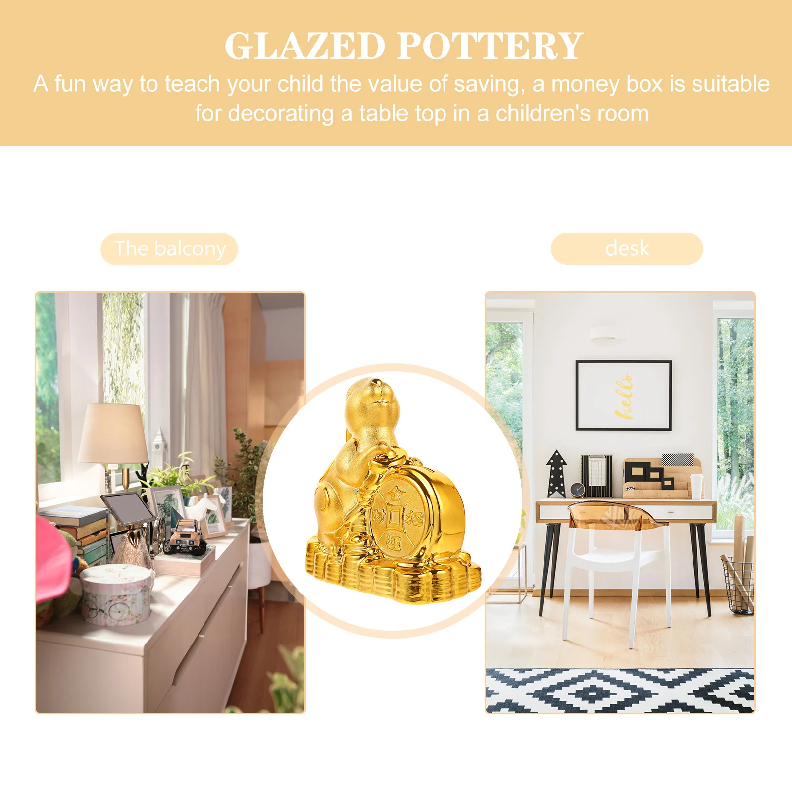 

Zodiac Rabbit Piggy Bank Kids Money Jar Decorative Bunny Saving Pot Large Capacity Cartoon Coin Bank Gift Bunny Decor