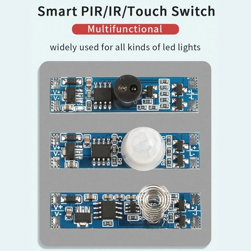 Módulo de Sensor de inducción PIR para armario, dispositivo de 12v y 24v, encendido/apagado, regulable, sin contacto, Ir, barrido manual, Wardobe, 1