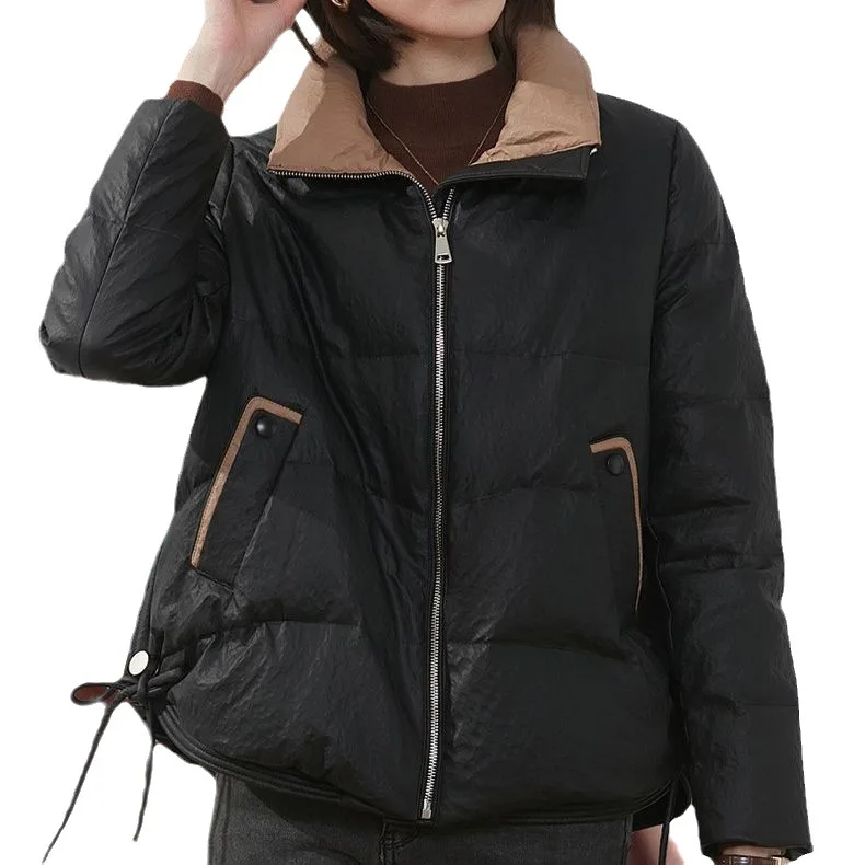 女性のための暖かい革のコート,冬のトレンド,新しいプロモーション,2023
