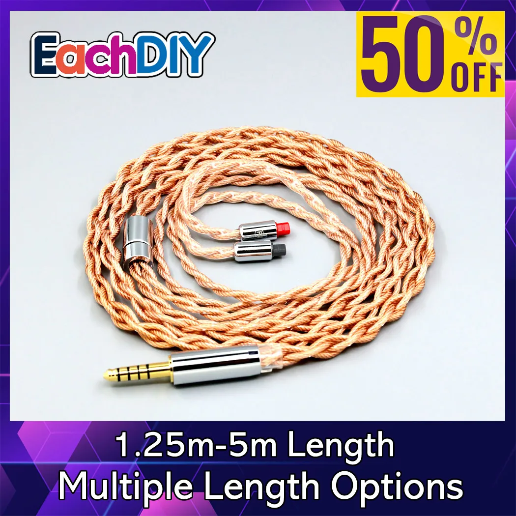 

Коаксиальный смешанный кабель для наушников с графеновым 7N OCC экранированием для Audio-Technica ATH-IM50 IM70 IM01 IM02 IM03 IM04, 4-жильный, 1,8 мм, LN007748