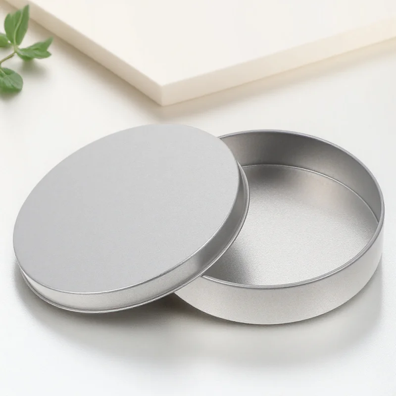 

1pc Food Grade Tin Box Round Cookie Canister For Candy Cake Storage Sundries Jar Jewelry Holder Tinplate Container