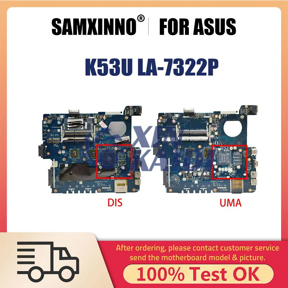 

Материнская плата для ноутбука ASUS PBL60 LA-7322P K53U X53U X53BY K53BY X53BR, материнская плата для ноутбука E450, процессор, 100% работает хорошо