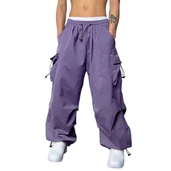 Cargo Pants For Men Baggy Long Pants,Men'S Parachute Cargo Pants Lightweight Pants Drawstring Loose Fit Hiking Casual Pants