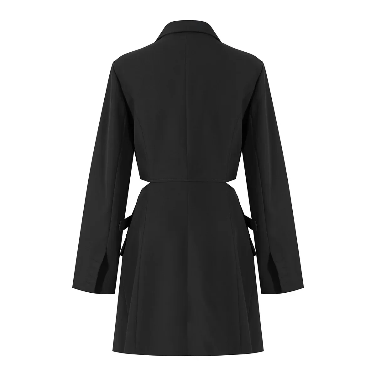 Costume Blazer Long Bleu Sexy pour Femme, 1 Pièce, Jupe Ajourée, Tenue de Bureau, de Travail, à la Mode, Manteau, Veste, Robe de Bal