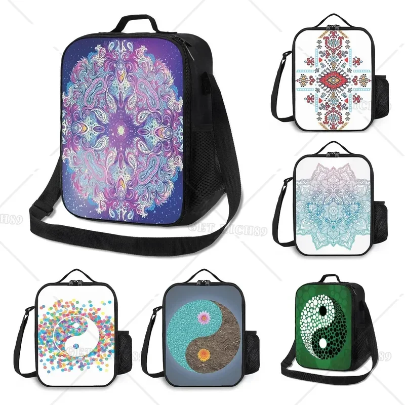 Decorative Design Theme,Insulated Lunch Bag for Women Men Reusable Leakproof Lunch Box for Adult Office Tote Bag Fit Travel