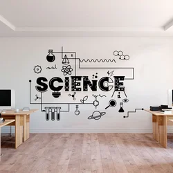 Science Experimental Tool Wall Sticker Viny School Laboratory Chemistry Teachers Education Wall Decal Laboratory Decor A534