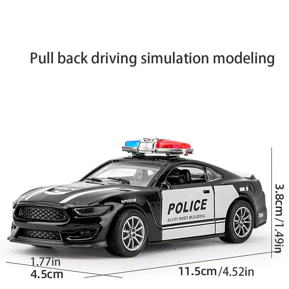 Casting Alloy Model Car Pullback Function Non-Opening Doors Diecast Vehicle Collectible Toy for Kids view 6