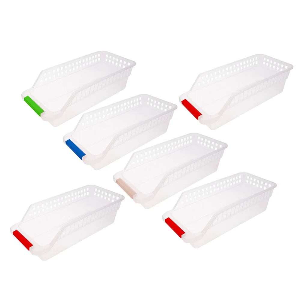 

6Pcs Drawer Type Storage Basket Plastic Organizers for Kitchen Fridge Bathroom Fruit Vegetable Holder Container Sundries Rack