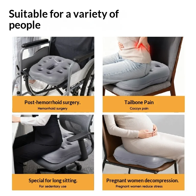 Anti-hemorrhoid Square Thickened PVC Waist Protection Inflatable Cushion Portable Storage Office Home Non-slip Breathable Chair  chair cushion