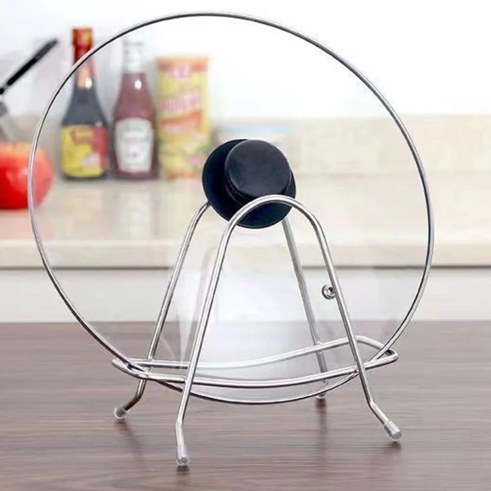 

4Pcs Stainless Steel Cutting Board Stand Holder Kitchen Organizer Rack Pot Lid Holder Countertop Storage Cutting Board Rack