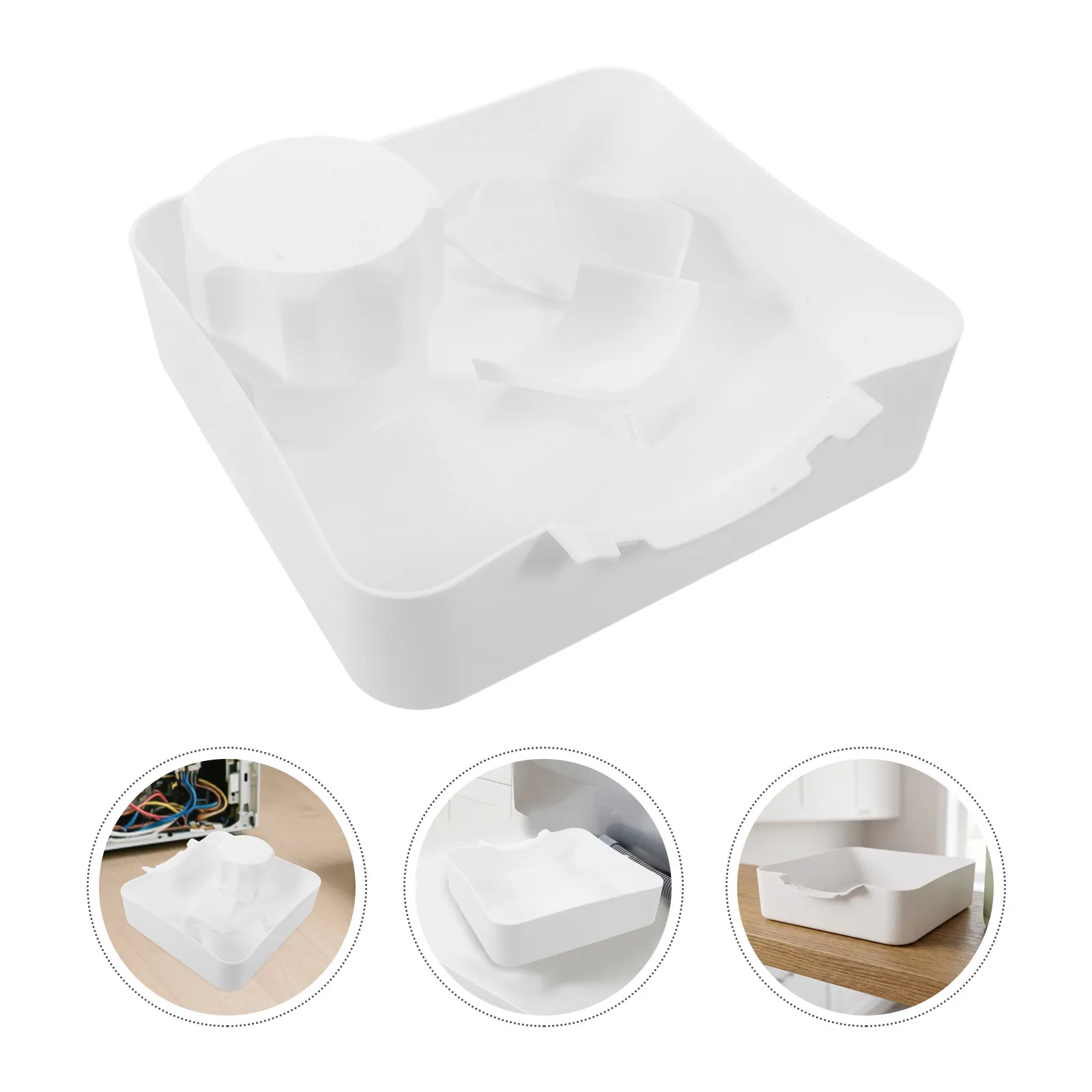 1Set Washer Drain Pan Plastic Washing Machine Anti-Spill Tray Laundry Room Floor Catch Funnel Reusable Filter Water Overflow