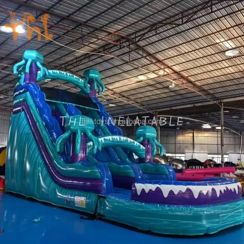 Outdoor Commercial Adult Water Slide Inflatable Bouncy Slide Inflatable Waterslide with Pool for Rental