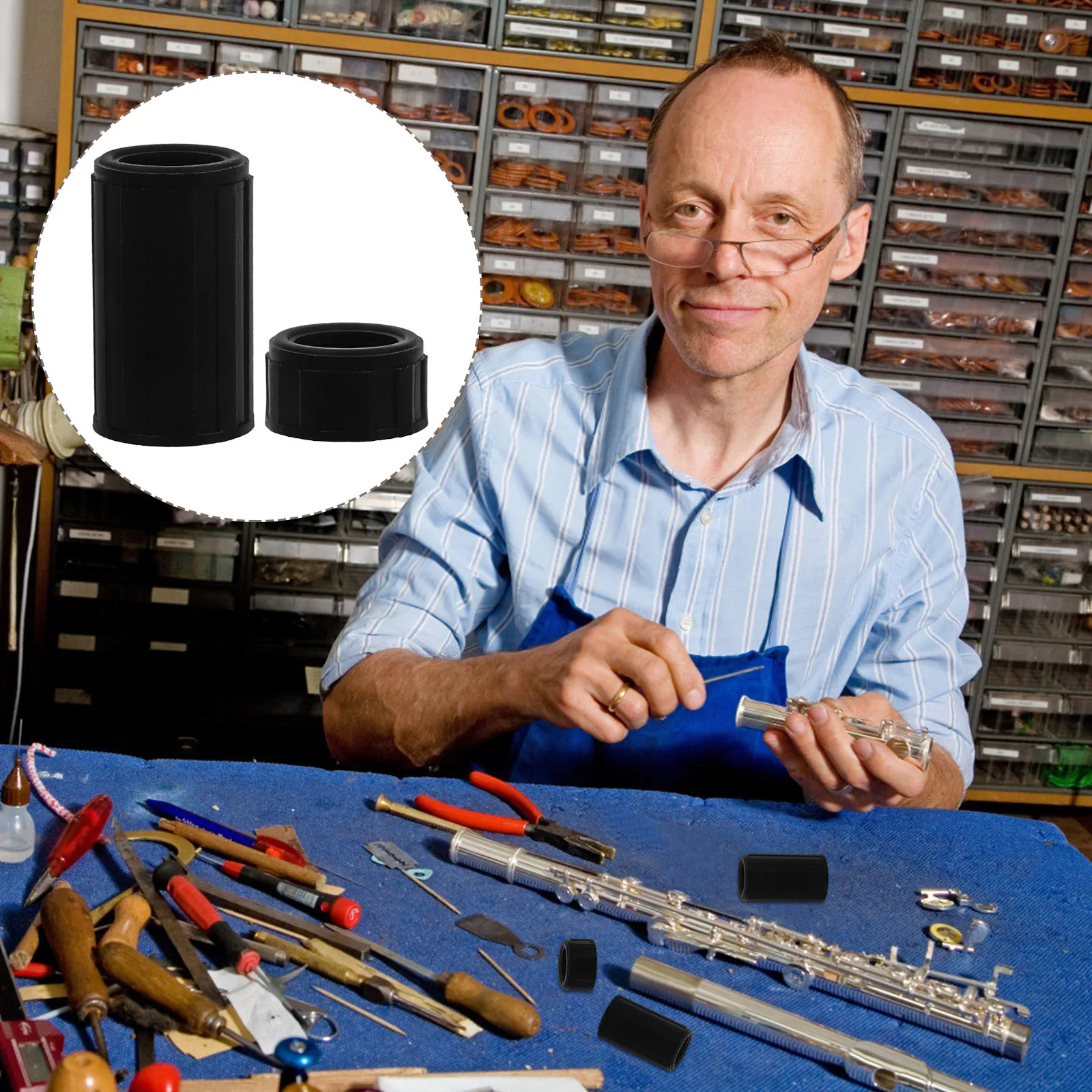 

3 Sets Protective Sleeve Interface Guard Cover Replacement Parts Durable Lightweight Anti-Drop Flute Protector Cover Socket Cap