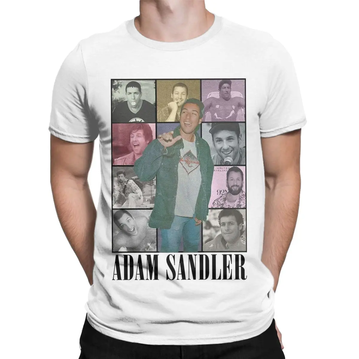 Men's T-Shirt Adam Sandler The Eras Tour Novelty 100% Cotton Tee Shirt Short Sleeve T Shirts Crewneck Clothing Summer