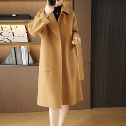 Autumn/Winter 2025 New Cashmere Coat Long Style Stylish Look Thin Versatile Top