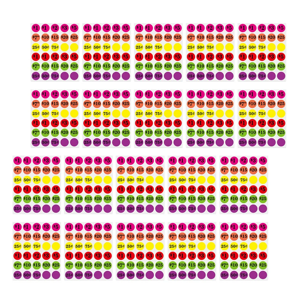 6 قطعة ملصقات أسعار البيع القابلة للإزالة ملصقات أسعار ذاتية اللصق لمتجر البيع بالتجزئة ملصقات تسعير السوبر ماركت علامات ملونة مستديرة #4