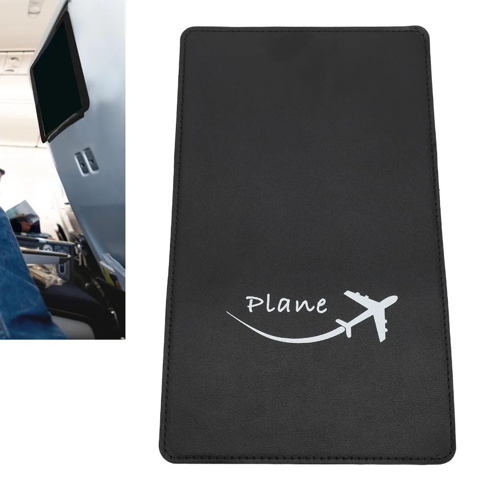 Adjustable PU Leather Phone Holder Flexible Flip Design Desktop Stand Foldable Sturdy Travel Accessory Flight Viewing