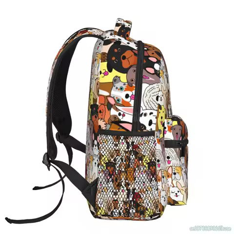 Cartoon Dog Backpack Cute Bookbag Schoolbags Funny School Backpacks Lightweight Laptop Bag Travel Hiking Waterproof Daypack