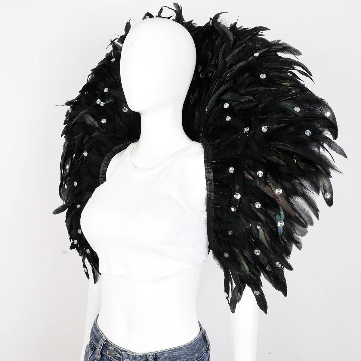 Party Luxury Scarf Feather Cosplay Designer Punk Halloween Masked Ball Carnival Feather Punk Carnival Party Apparel Accessories