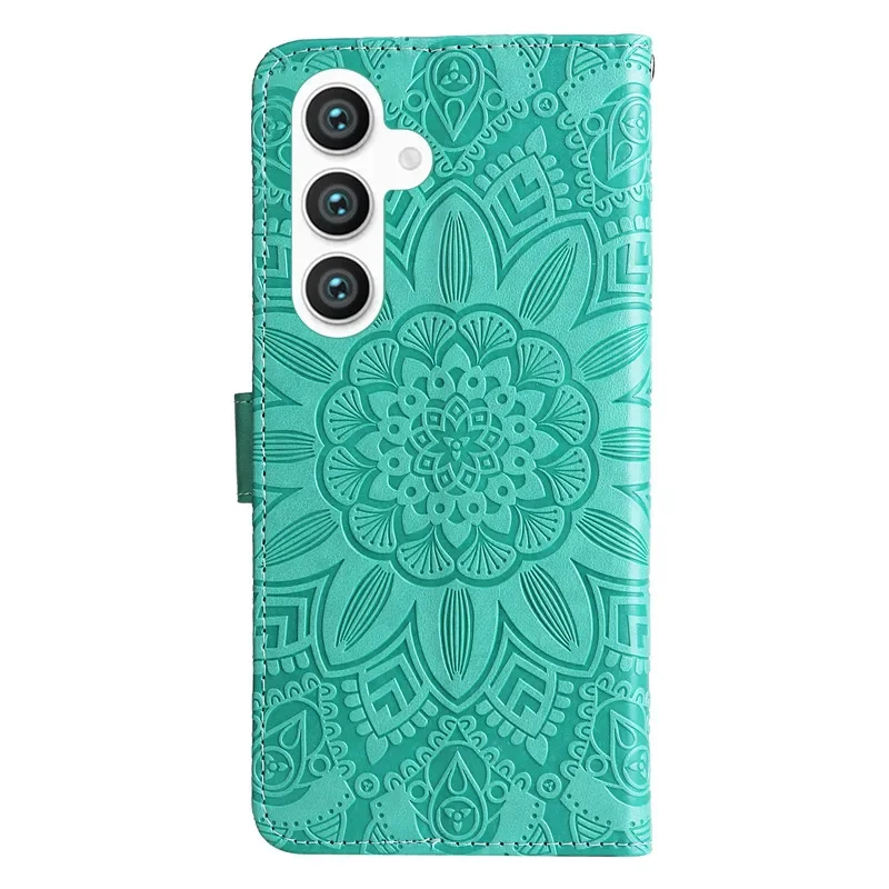 Luxe 3D Zon Bloem Portemonnee Flip Case Voor Samsung Galaxy A36 A56 A26 5G A16 4G A06 A165F Schokbestendig PU + TPU Lederen Telefoon Cover