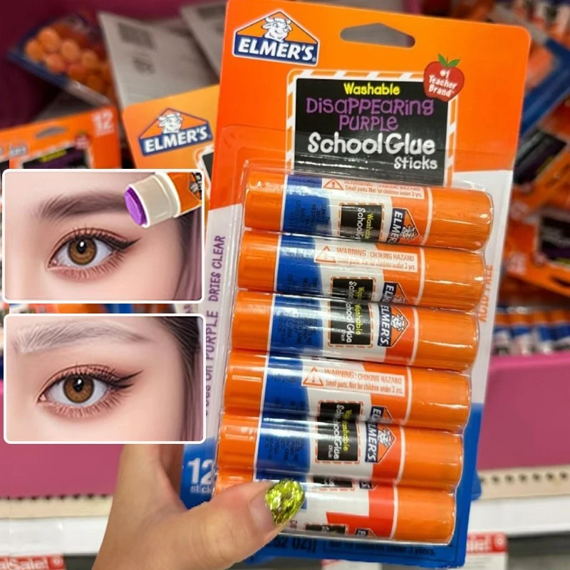 Cola transparente para sobrancelhas que muda de cor, lavável para artesanato, faça você mesmo, cosplay, modelagem de sobrancelhas, escritório, estudo, fornecimento de papelaria