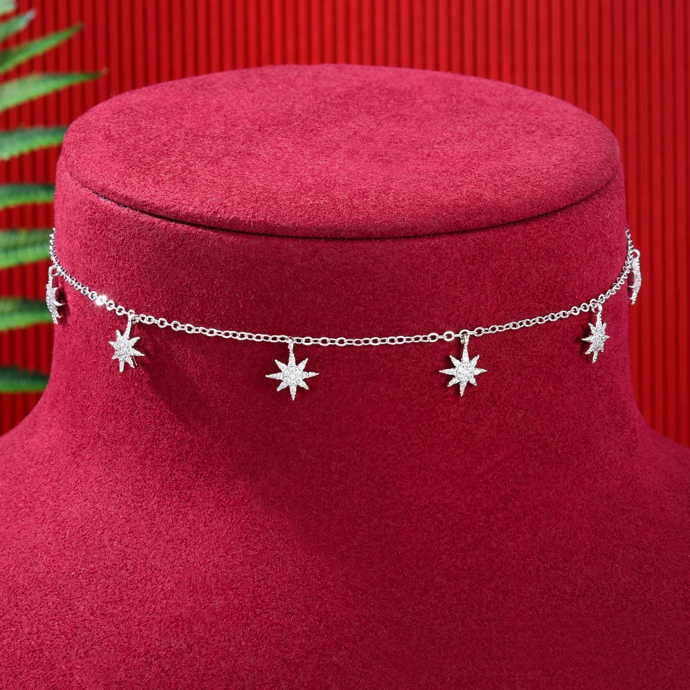 Soramoore New Trendy Sweet Cute Chains Necklace Jewelry for Women Girl Bridal Wedding Full Shiny CZ 2022 Romantic Lady Gift