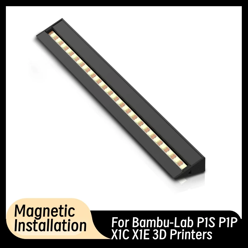 

Led Light Strip Upgrade Kit for Bambu-Lab P1S P1P X1C X1E 3D Printers, 5V 0.3A LED Light Bar, Magnetic Installation