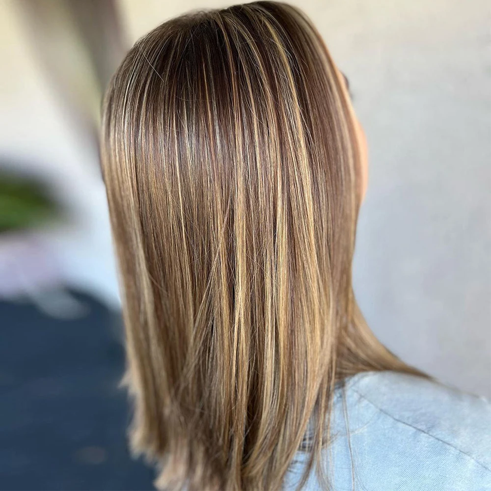 

Роскошный женский парик без клея с кружевной передней частью, короткий боб, синтетический парик из мягкого волокна Futura, прямые волосы, пепельно-коричневый с блонд-оттенками