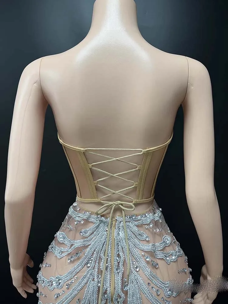 Alta qualidade estampagem quente sexy peito envolto vestido 2025 nova moda roupas femininas personalizadas