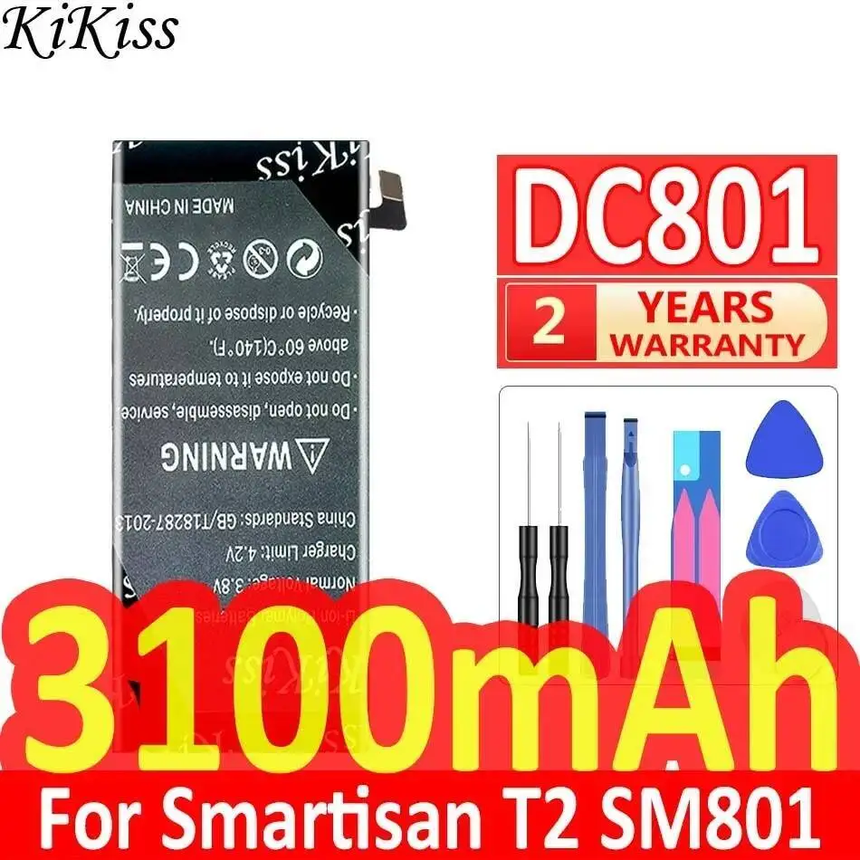 

DC801 Легкий аккумулятор для мобильного телефона 3100 мАч для Smartisan T2 SM801 Стабильный