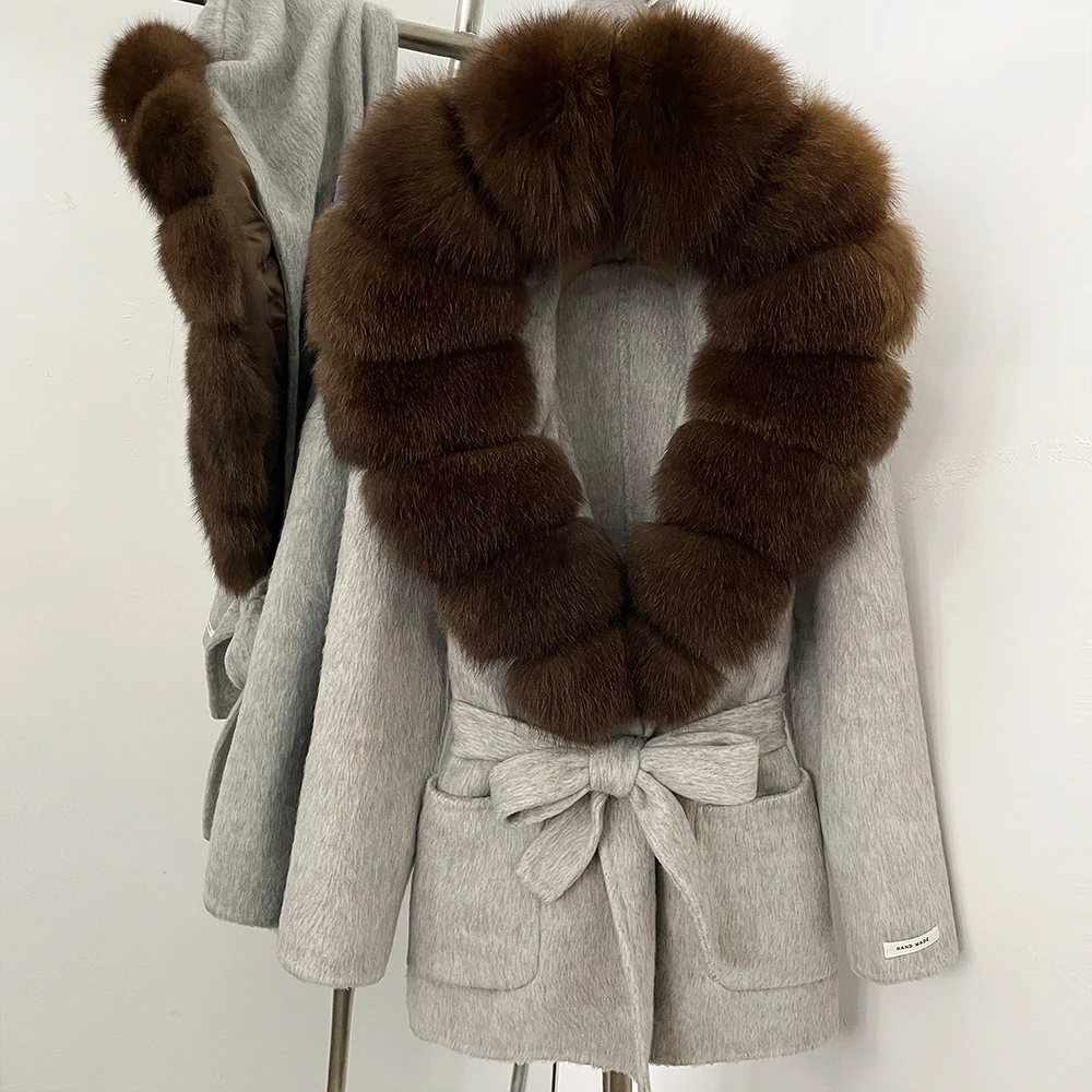 Puffer Coat Women's Outerwear Thick Natural Fur Jacket Belted Women Winter Down Jacket  Classic Autumn Winter for Daily Luxury