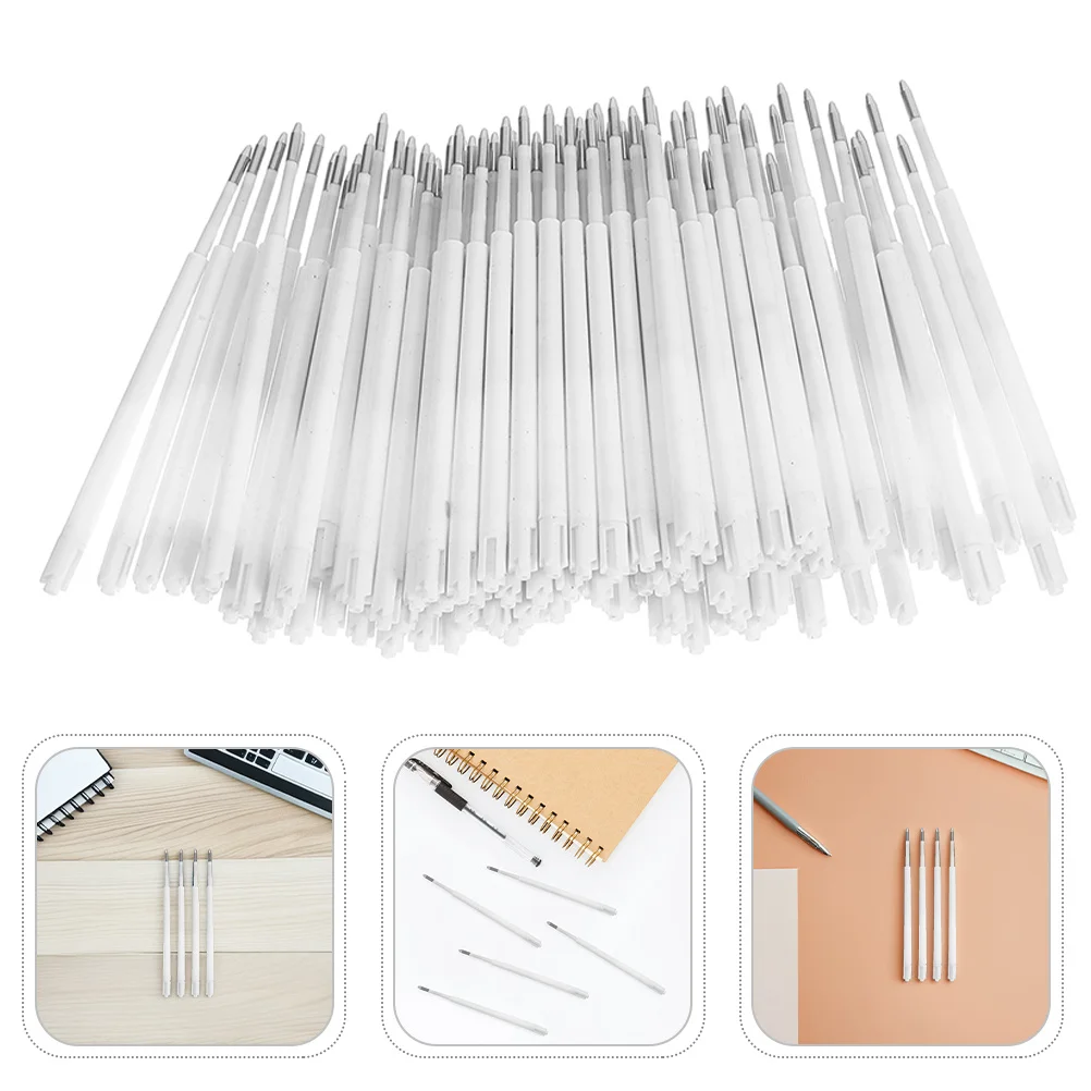 50Pcs Retractable Ballpoint Pen Refills Black Ink Replacement Smooth Writing for School Office Supplies Journaling Signature