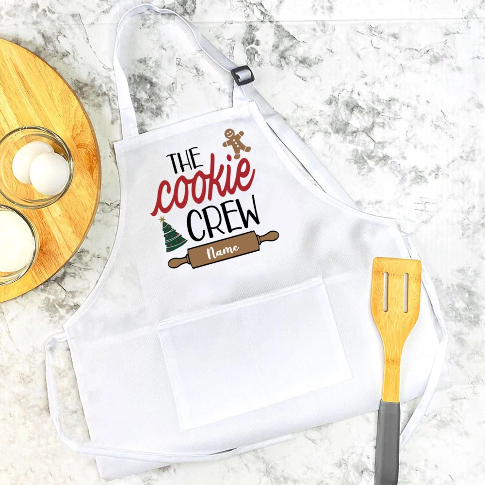 Personalized Child Apron Custom Name The Cooking Crew Baking Apron with Name Christmas Baking Aprons Xmas Gift