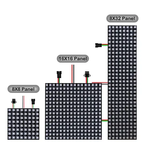 Flexible LED Matrix 16X16 1~2PCS WS2812B 8X8 16X16 8X32 LED Pixel Panel Flexible Matrix Screen WS2812 RGB Led Module Individually Addressable IC DC5V
