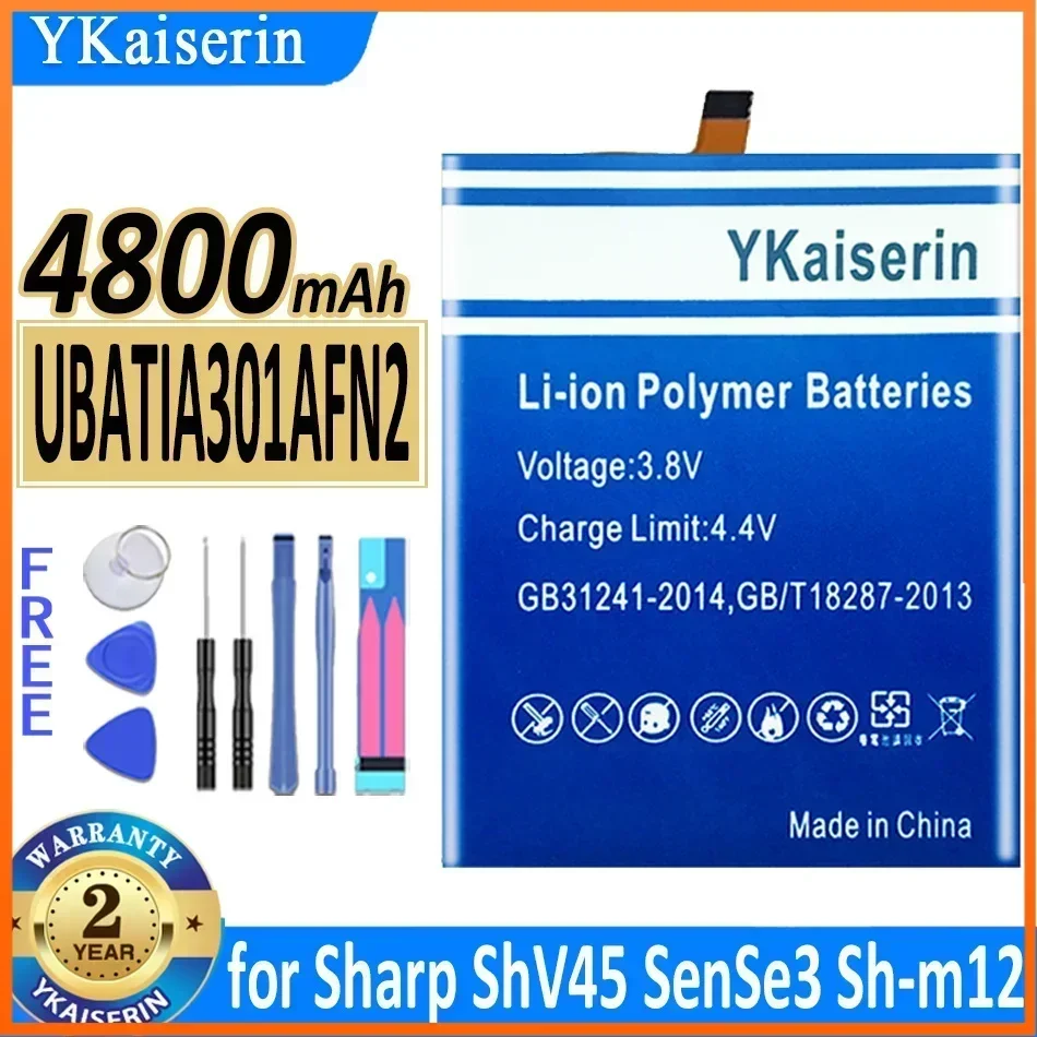 YKaiserin 3900mAh/4800mAh Battery UBATIA301AFN2 for Sharp AQUO sense3 Sense 3 SH-02M RM12 SHV45 Basic SHV48 Zero 2 zero2