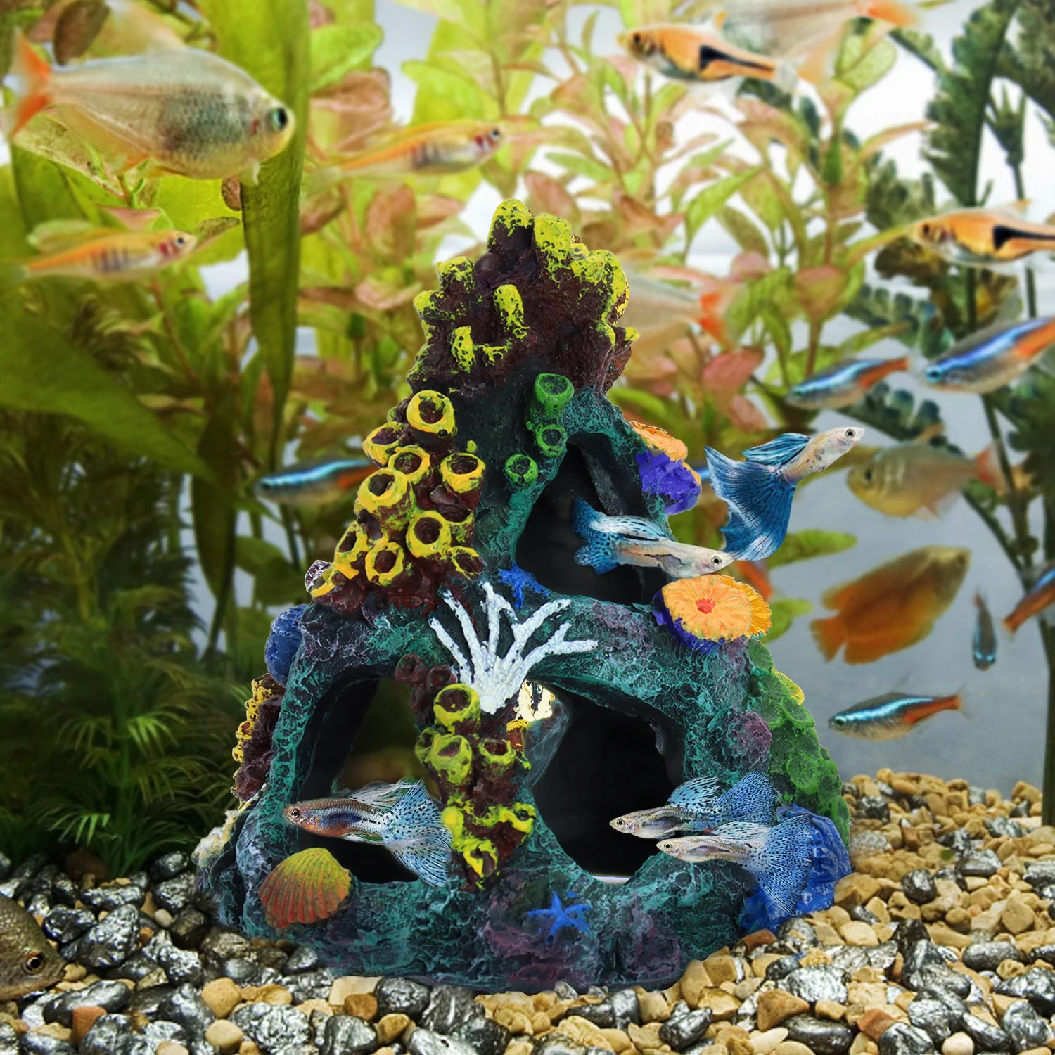 Marine Aquarium Orp - Multi-Colored Artificial Coral Reef Decoration -