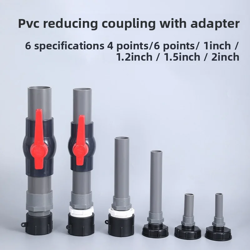 Ton Drum Accessories Valve Conversion Joints PVC Ball Valves Water Supply Pipe Sockets Hose Switches 4/ 6 Points 1-inch 2-inch
