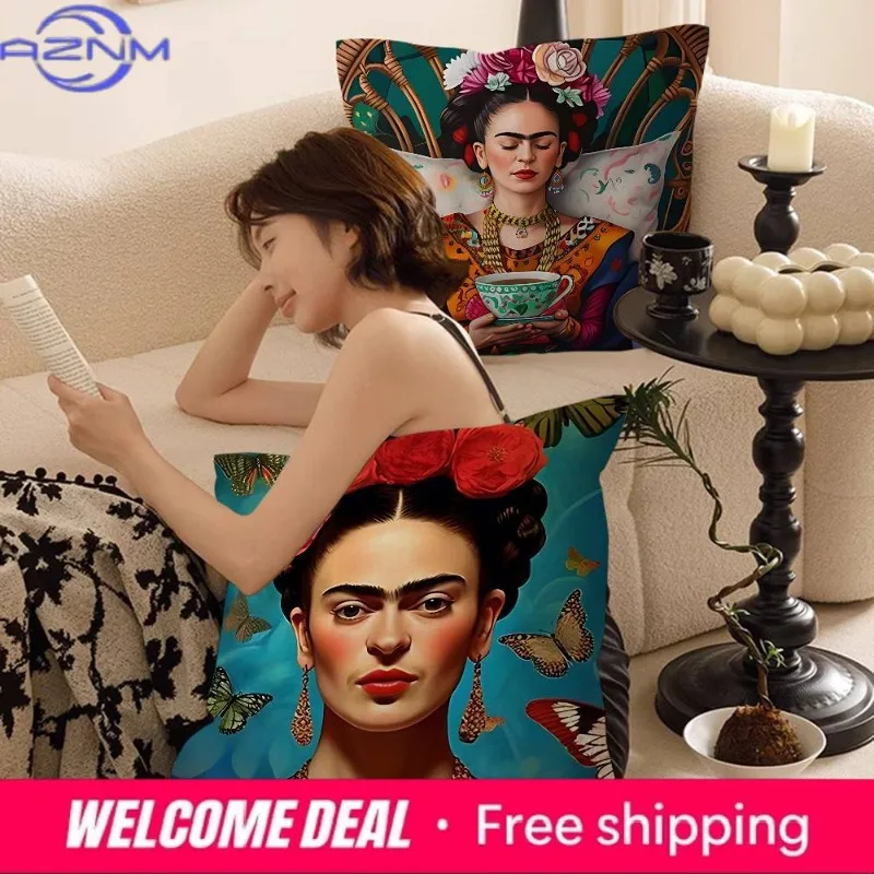 F-Frida K-Kahloes Art Pillow Cushion Cover Pillowcase Living Room Sofa Home Decor Customized