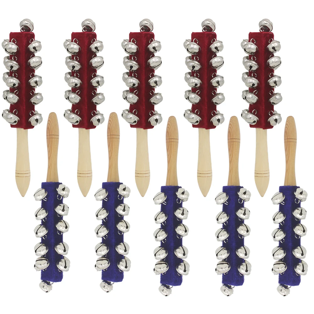 

21 Bell Rod Orff Instruments Toys Early Education Stick Shaker Wooden Hand Rattle Musical Christmas Gifts for Children Kids