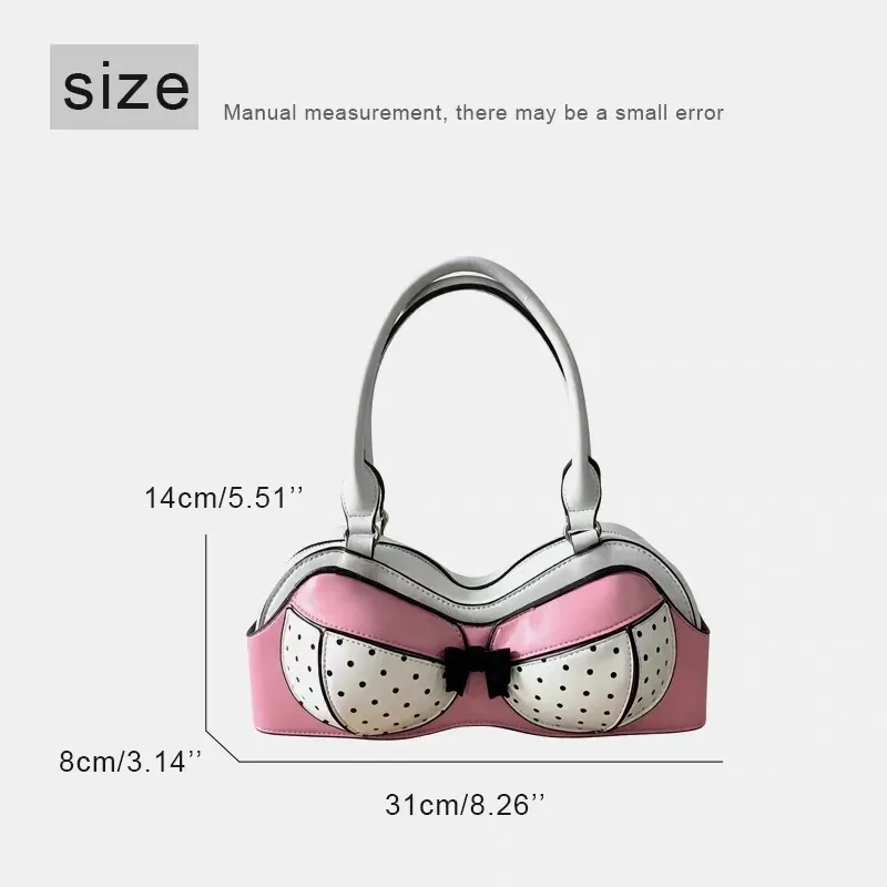 Polka Dot Pattern Small Bags For Women Luxury Designer Handbag And Purse 2026 New In PU Splicing Bow Underarm Shoulder