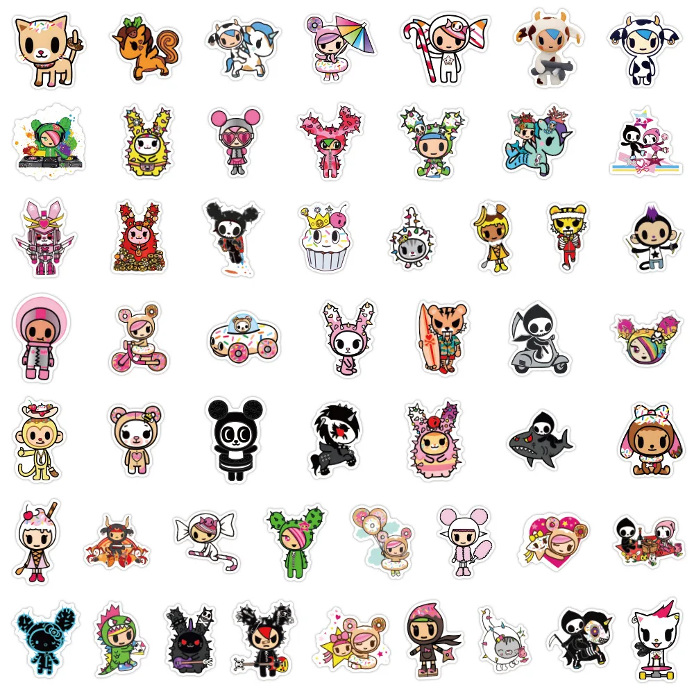 50 個漫画 Tokidoki Taoqi 落書き装飾スーツケースギター防水カップステッカー