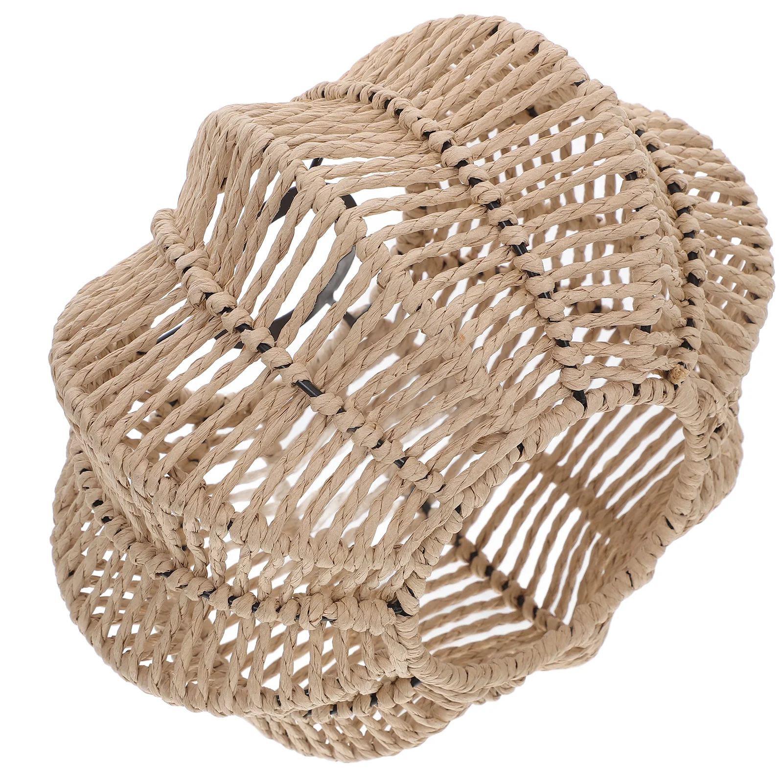 

Boho Handwoven Paper Rope Pendant Lamp Shade Rustic Vintage Ceiling Light Shade for Restaurant Tea Room Home Decor Woven