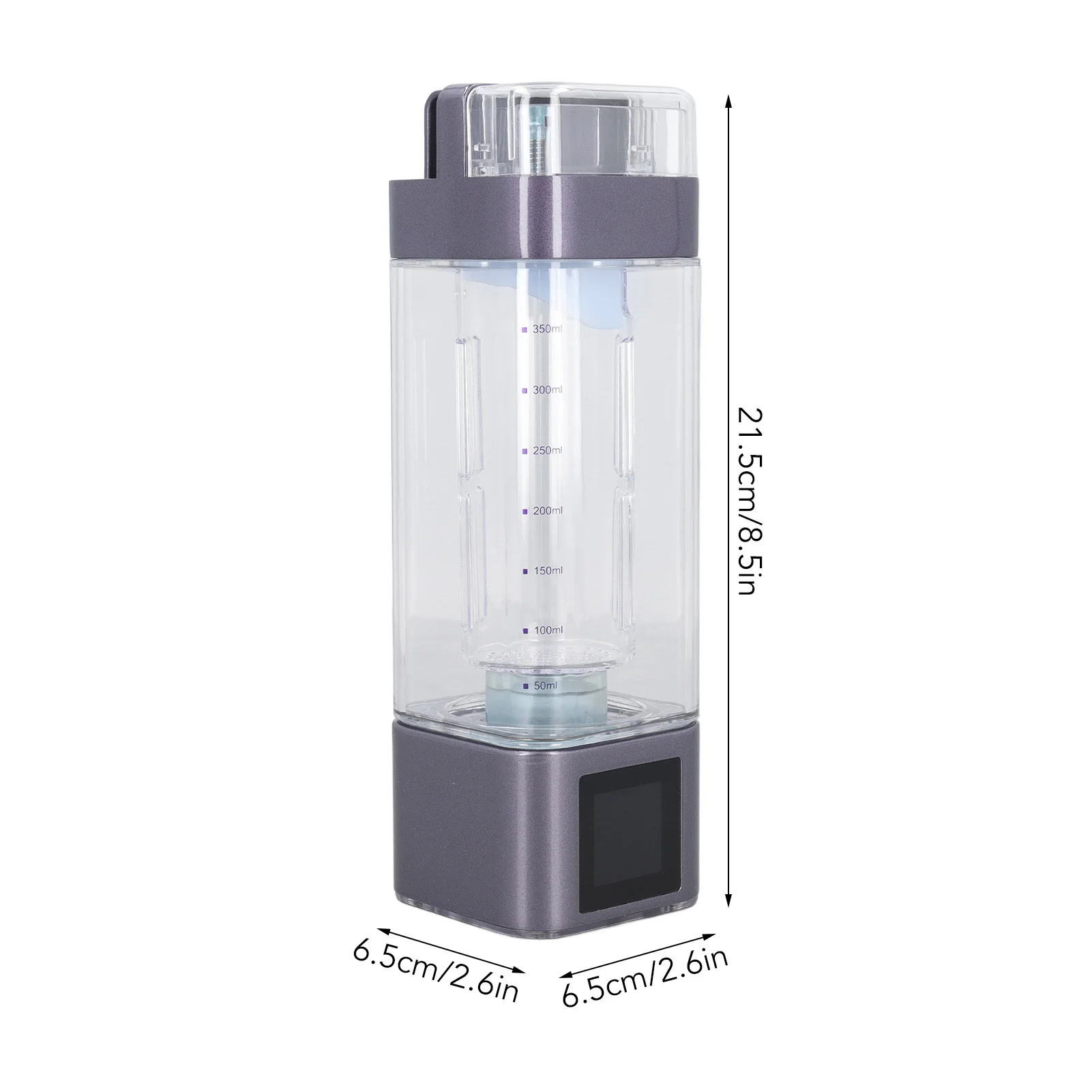 Bouteille d'eau carrée d'hydrogène de 350ml 5V PCTG 2000 à 9000PPB, tasse de générateur d'eau riche en hydrogène Portable scellée pour le bureau et la maison